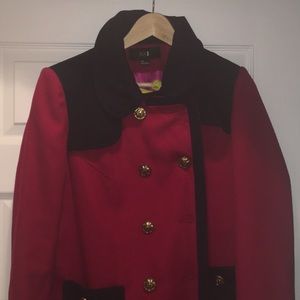 Forever 21 peacoat in red/blue